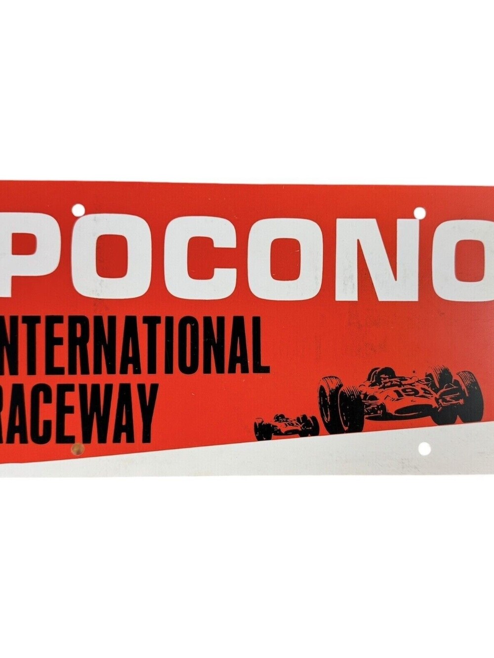 Pocono International Raceway Vanity Booster License Plate Plastic 1970s